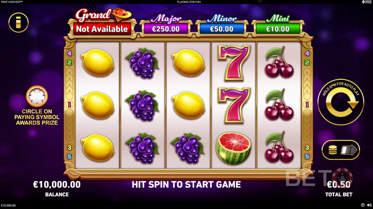 Vind 1.250x Din indsats i Fruit Harvest spilleautomaten!