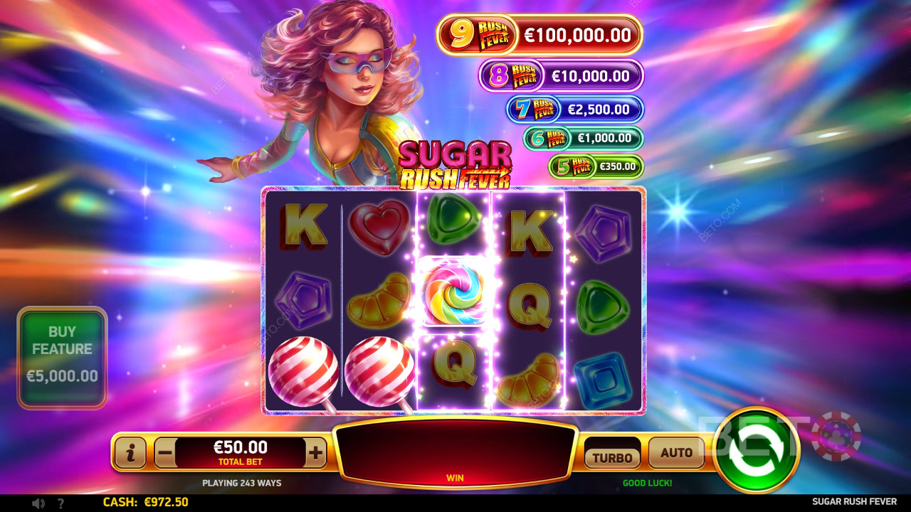 Sådan spiller du Sugar Rush Fever fra RubyPlay