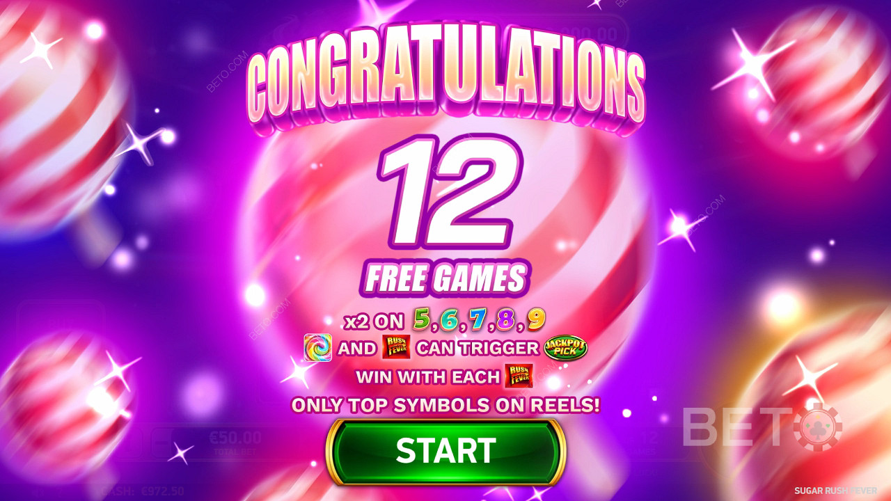 Vind 4.544 gange din indsats i Sugar Rush Fever!