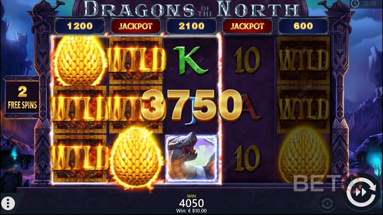 En stor gevinst på Dragons of the North-spillemaskinen