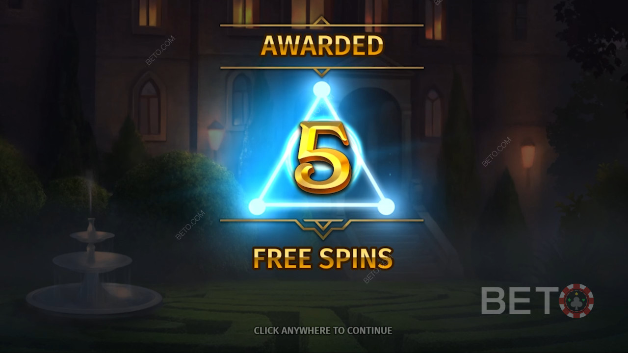 Gratisspil-funktionen starter med 5 gratis spins