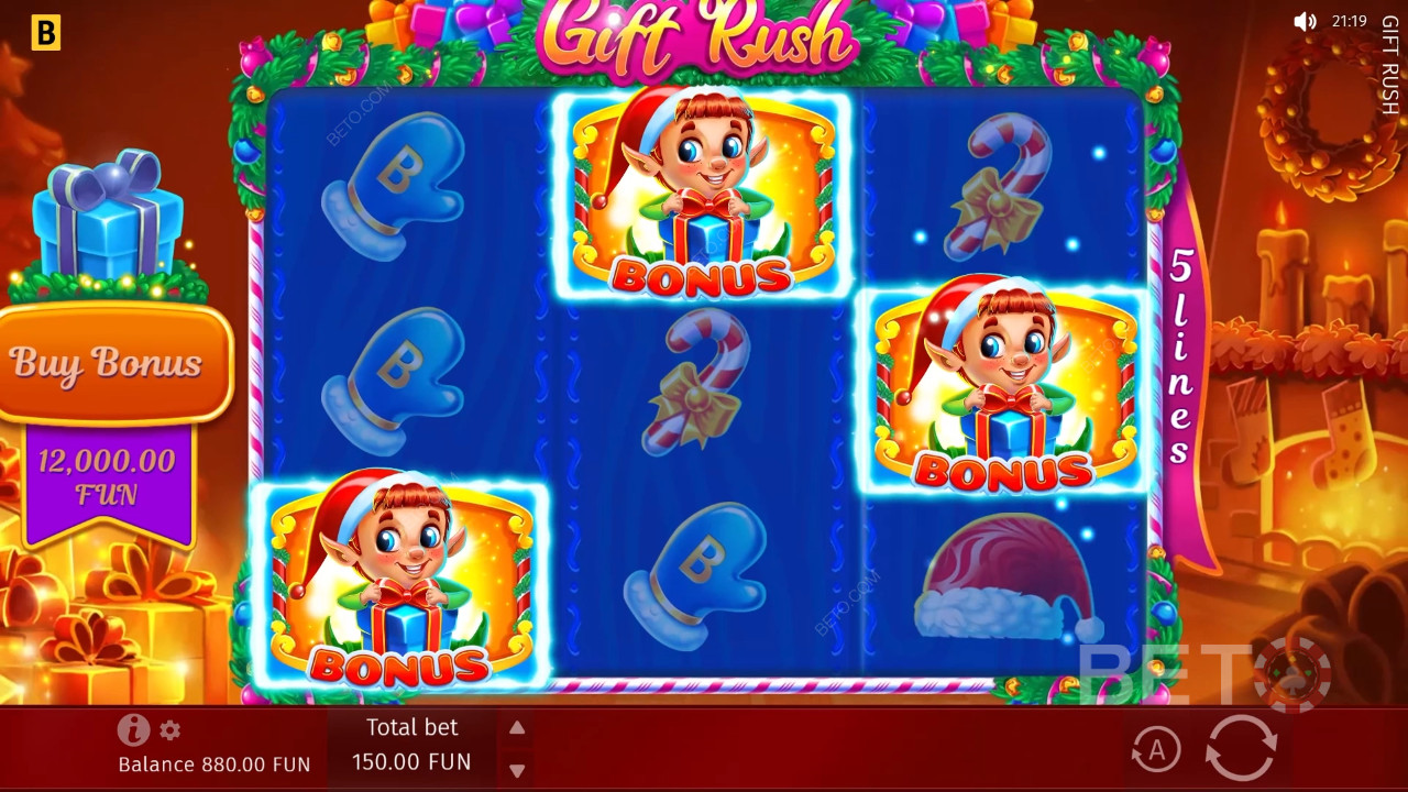 Gift Rush anmeldelse fra BETO Slots