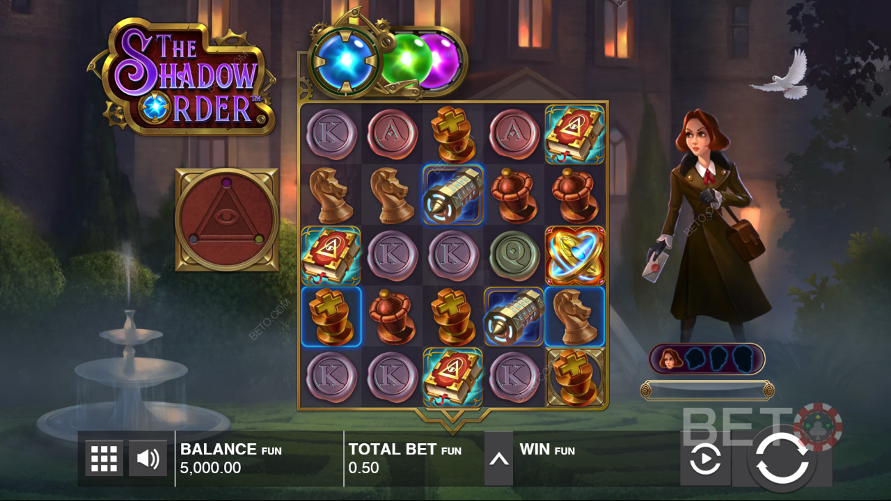 The Shadow Order: Mystisk 5-hjuls klyngegevinst-spil
