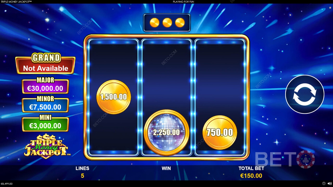 Vind 1.334 gange din indsats i Triple Money Jackpot!