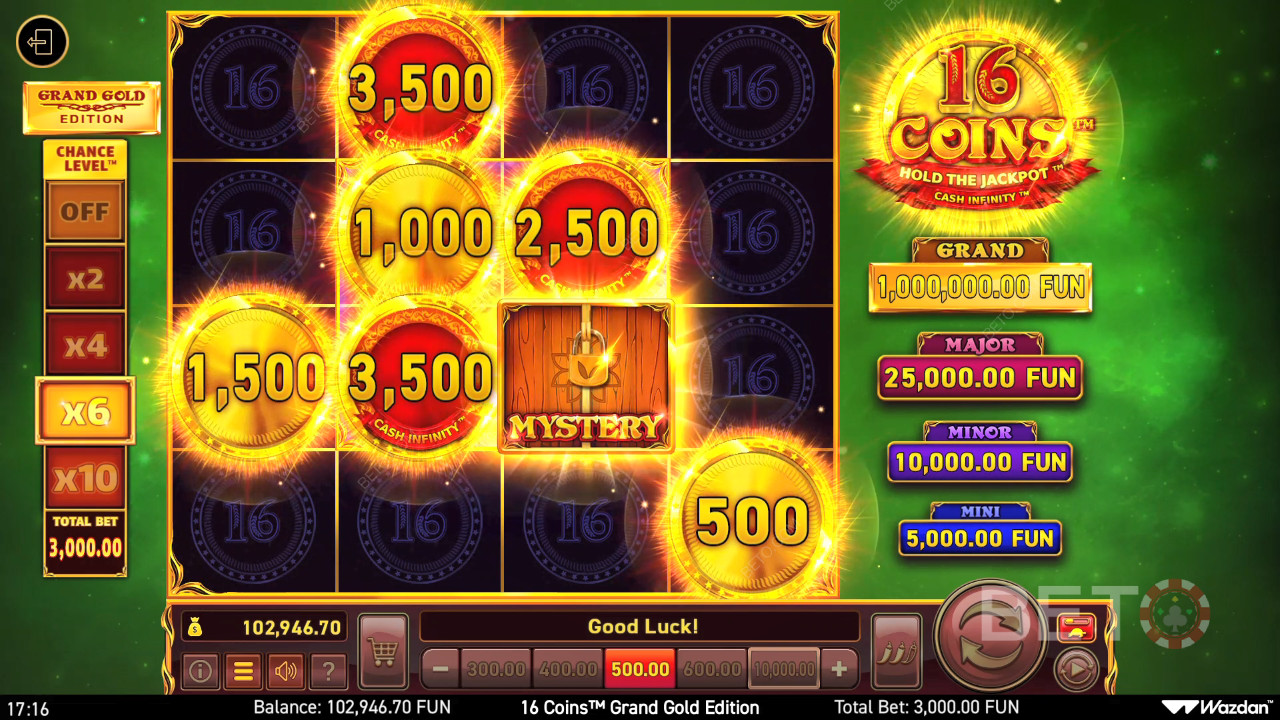 16 Coins Grand Gold Edition: Anmeldelse fra BETO