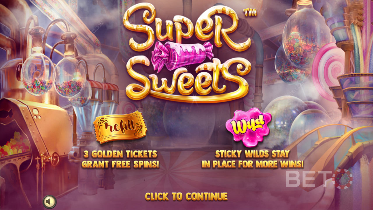 Startskærm i Super Sweets