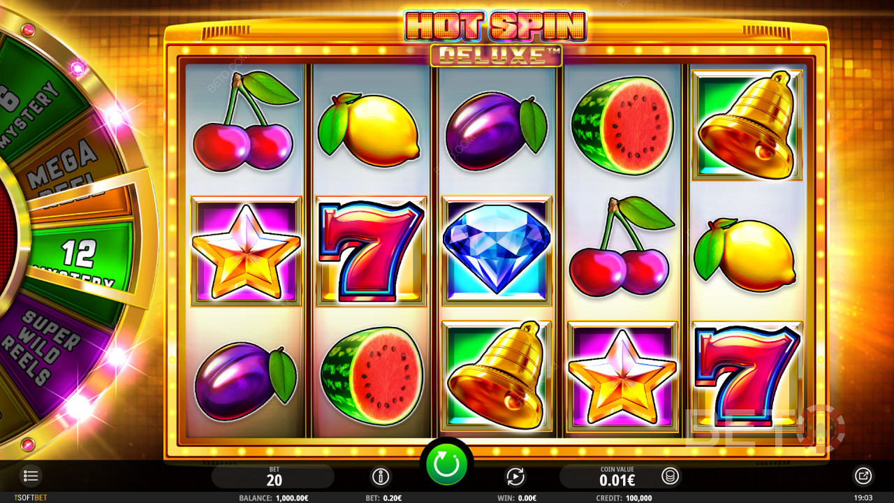 Hot spin Deluxe er en sød frugtagtig spillemaskine, der kan tilbyde enorme beløb
