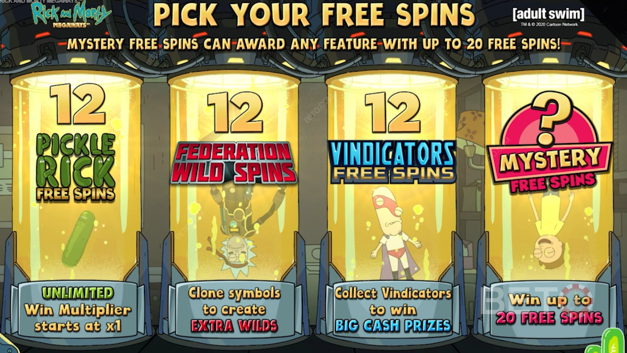 Vælg mellem forskellige typer af gratis spins