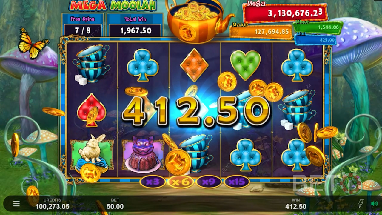 Nyd højere multiplikatorer og store gevinster i gratisspil i Absolootly Mad: Mega Moolah