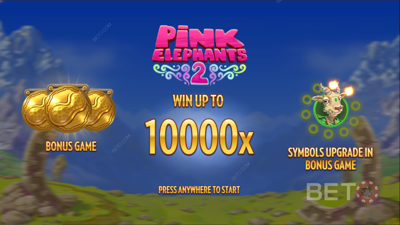 Startskærmen for Pink Elephants 2