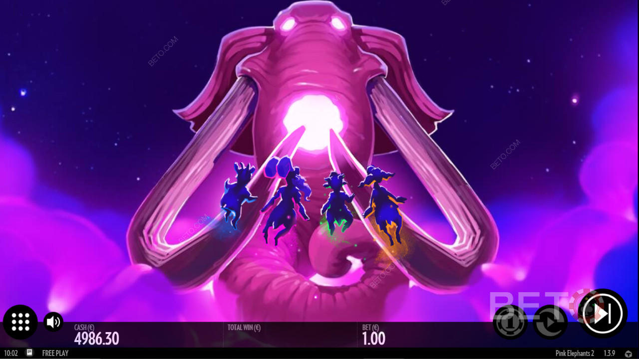 Mørkt tema i baggrunden af Pink Elephants 2