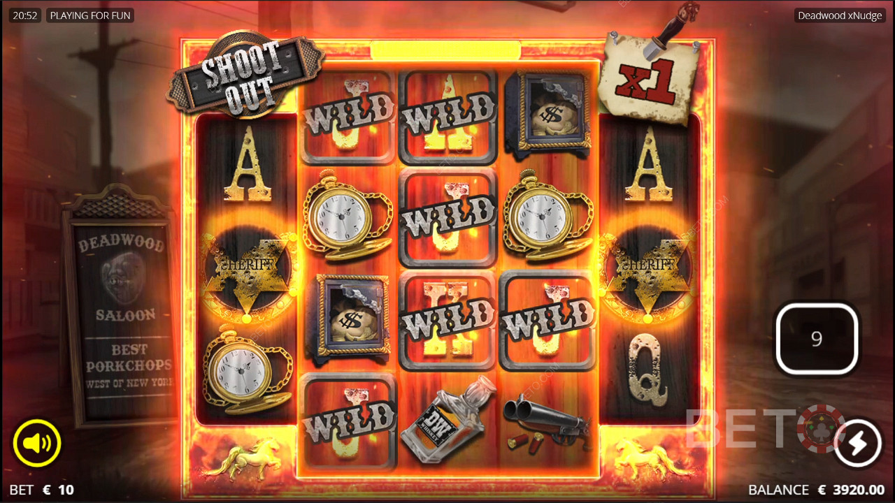 Deadwood Wilds, free spins med Shoot Out-funktionen