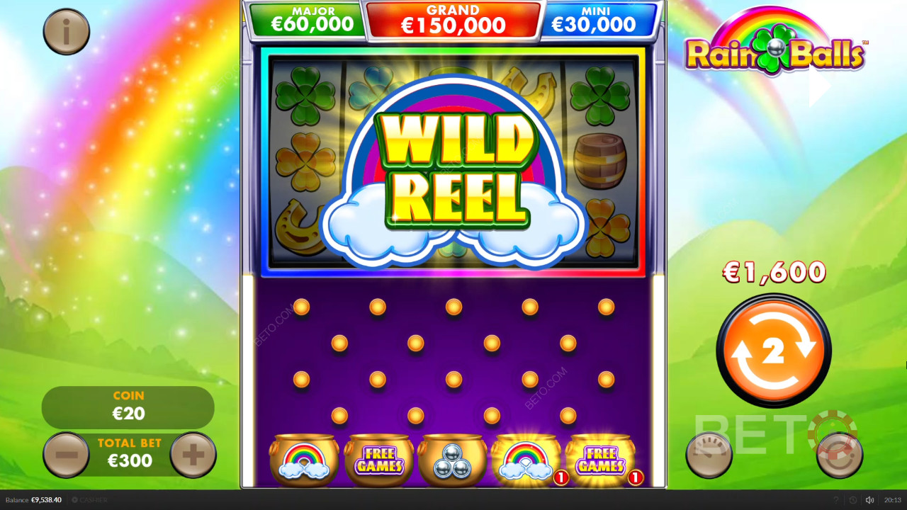 Vild Hjul-bonus i Rain Balls