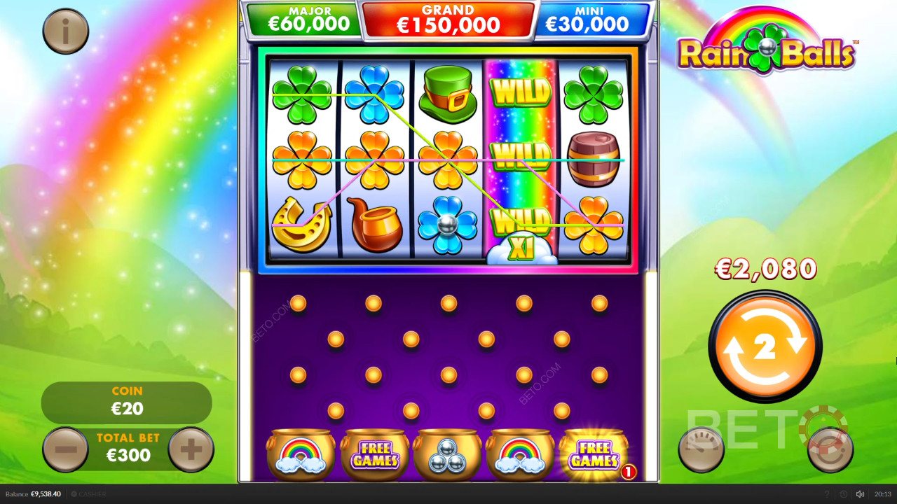 Smuk baggrund i Rain Balls online spilleautomat