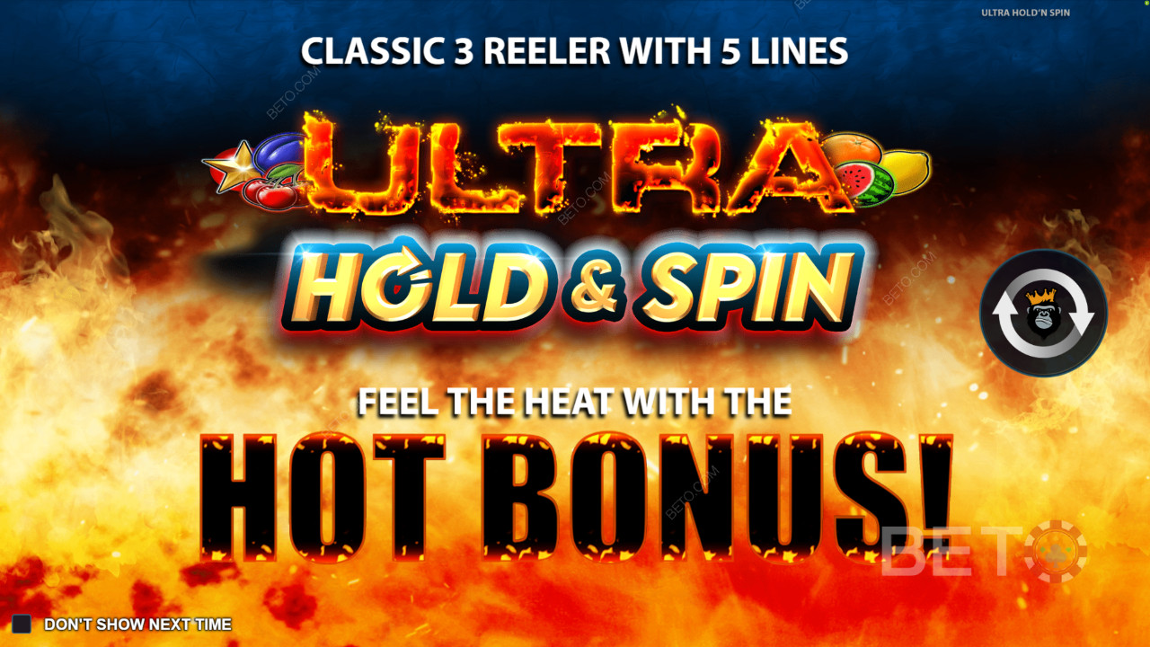 Velkomstskærm til Ultra Hold and Spin