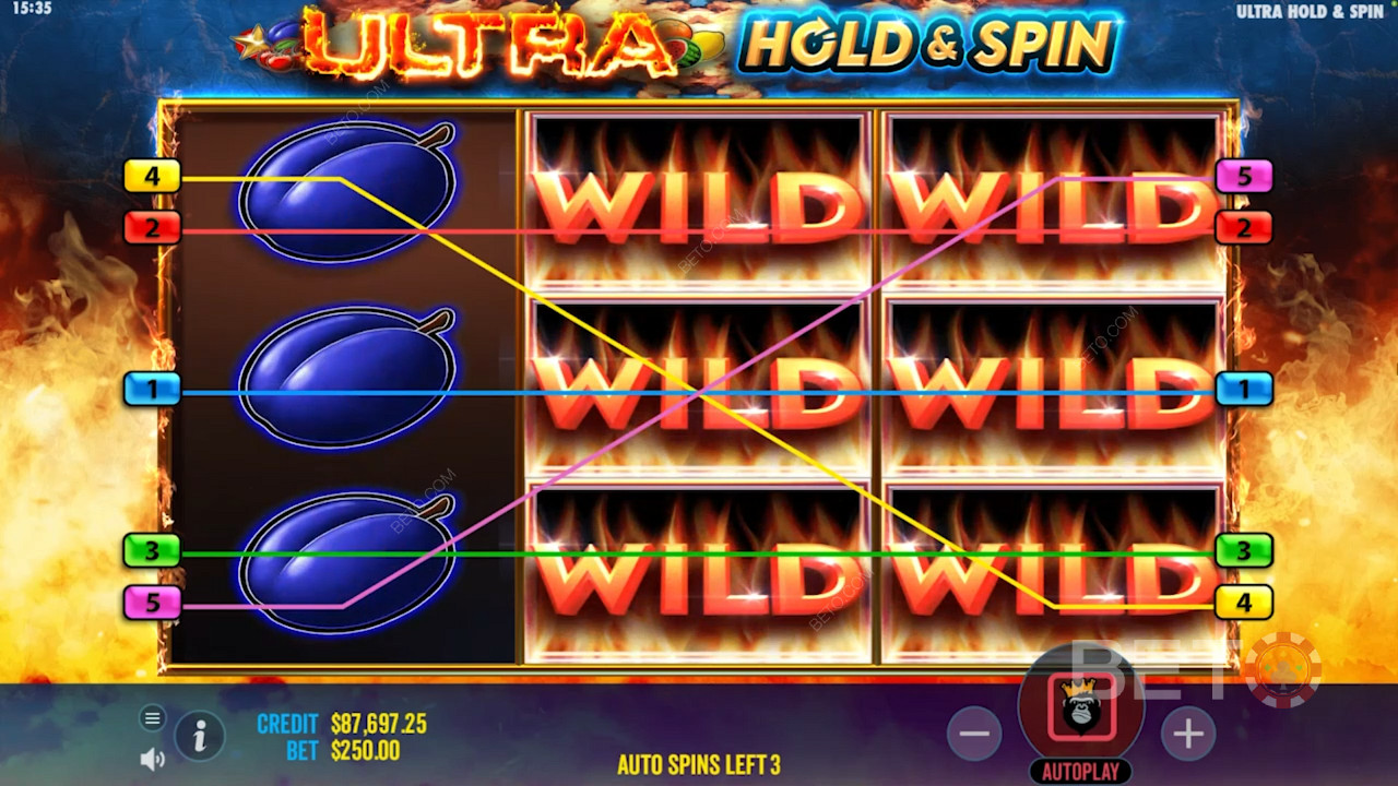 Udvidende wilds i Ultra Hold and Spin
