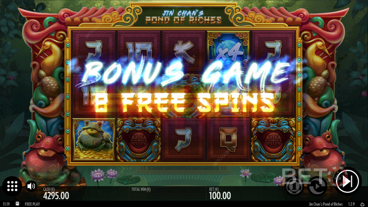 Få op til 16 bonus Free Spins under bonusspil-funktionen