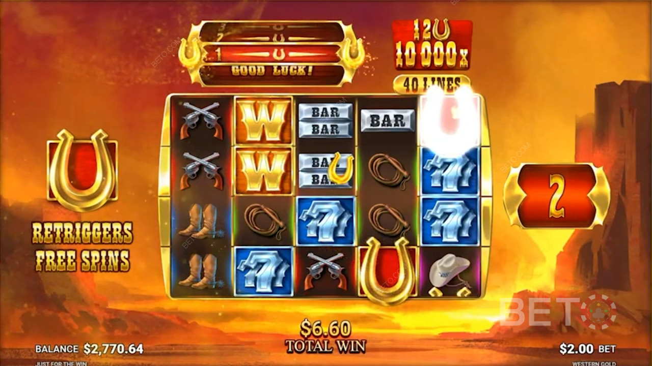 Ikoniske westernmotiver i Western Gold-automaten