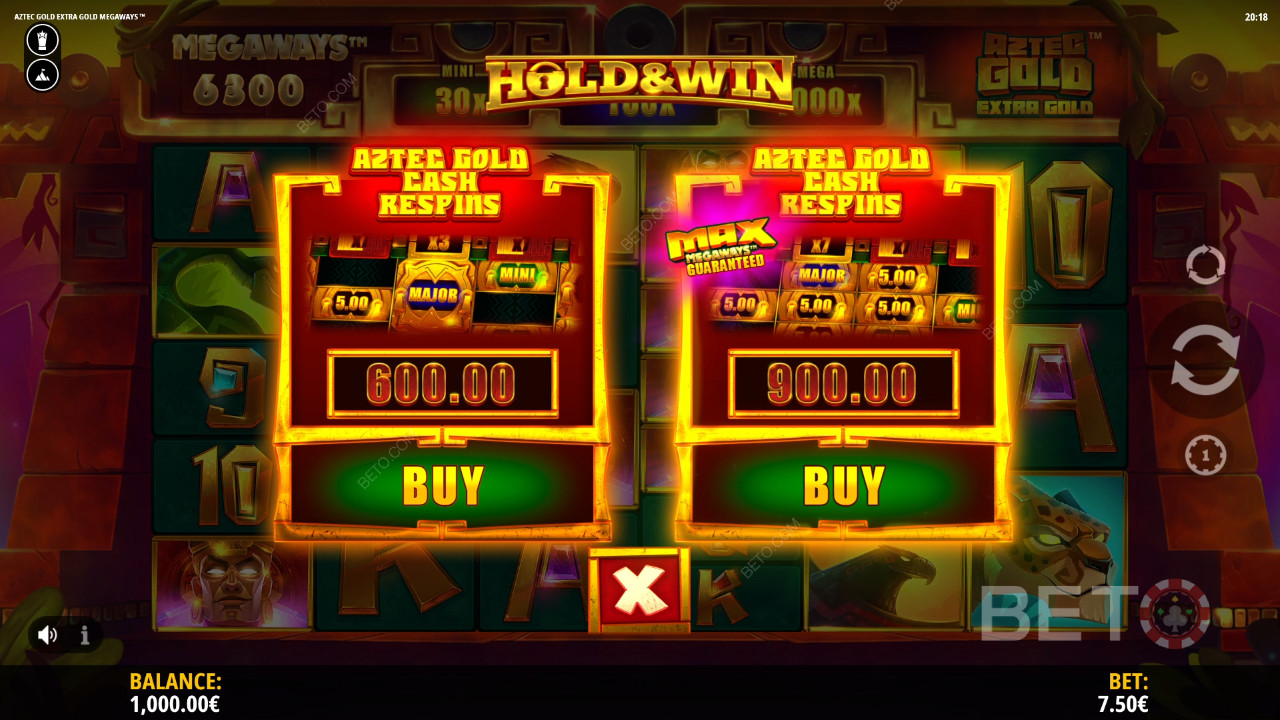 Azteker-indsats i Aztec Gold Extra Gold Megaways spilleautomat