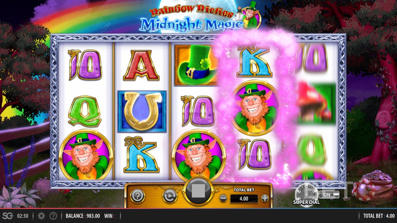 Rainbow Riches Midnight Magic fra Barcrest med en Super Dial Bonus som features