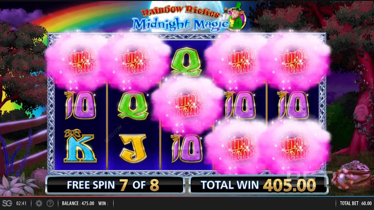 Få flere Wilds i Rainbow Riches Midnight Magic