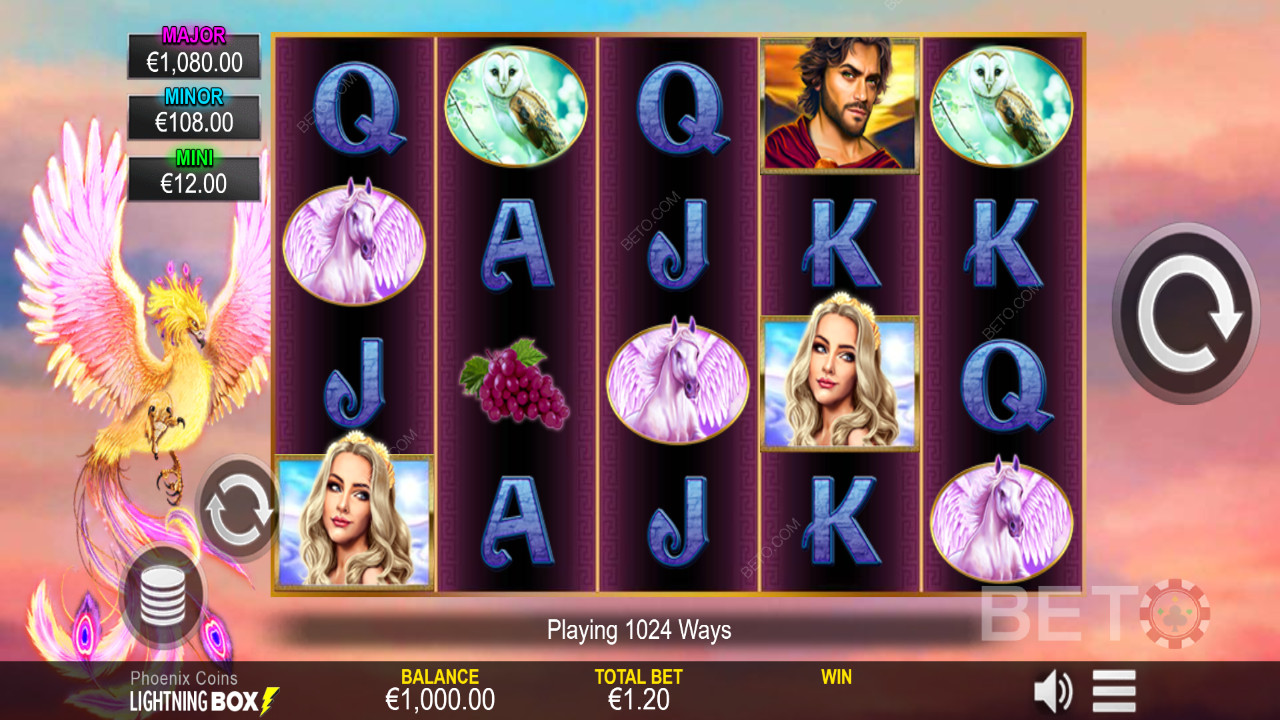 Klassisk spillegitter i Phoenix Coins