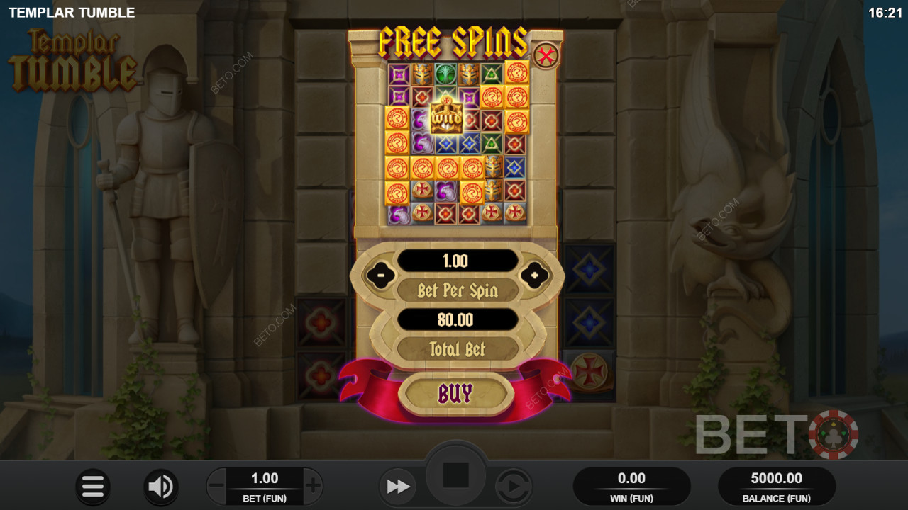 Køb Gratis Spins i Templar Tumble