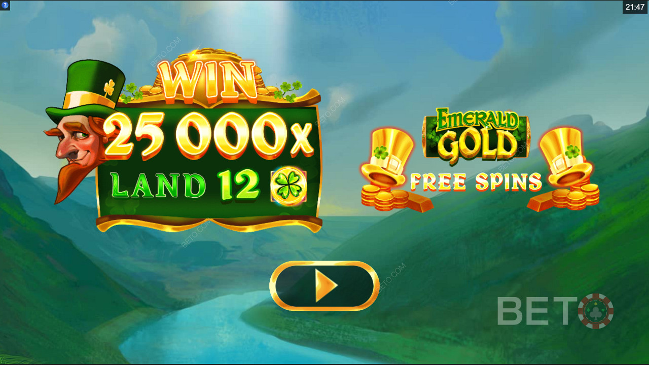 Vind 25.000x din indsats på Emerald Gold spillemaskinen