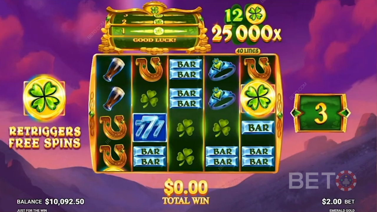 Gratis spins i Emerald Gold spilleautomat