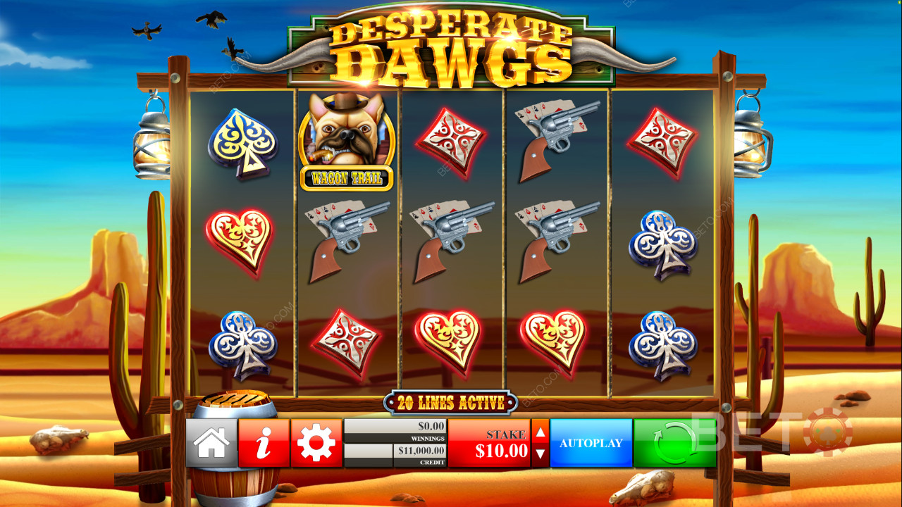 Nyd et unikt tema i Desperate Dawgs online spilleautomat