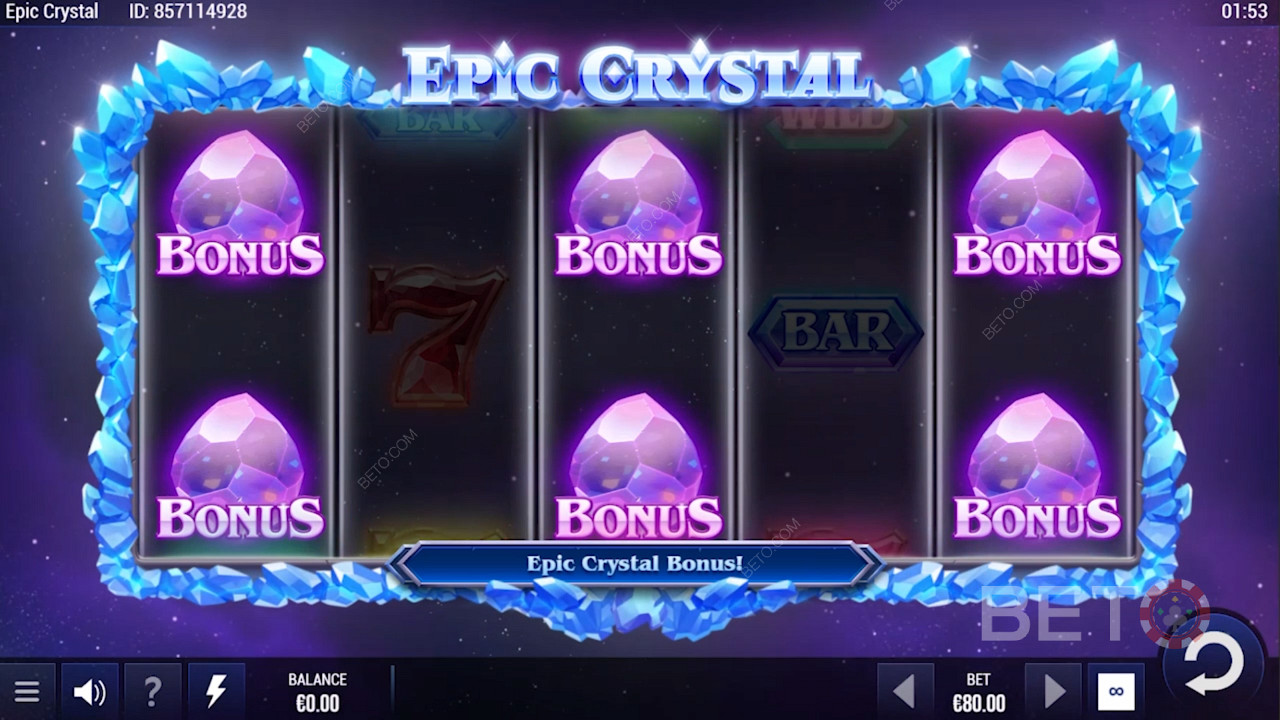 Udløs bonusrunden i Epic Crystal
