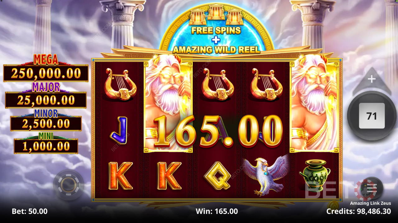 Mægtige Zeus selv på den mytologiske spilleautomat
