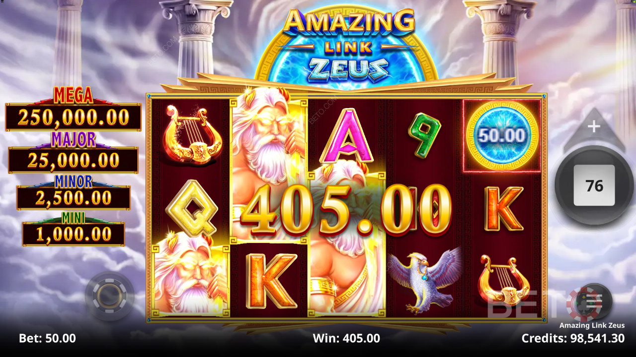 Stig op over skyerne i Amazing Link Zeus