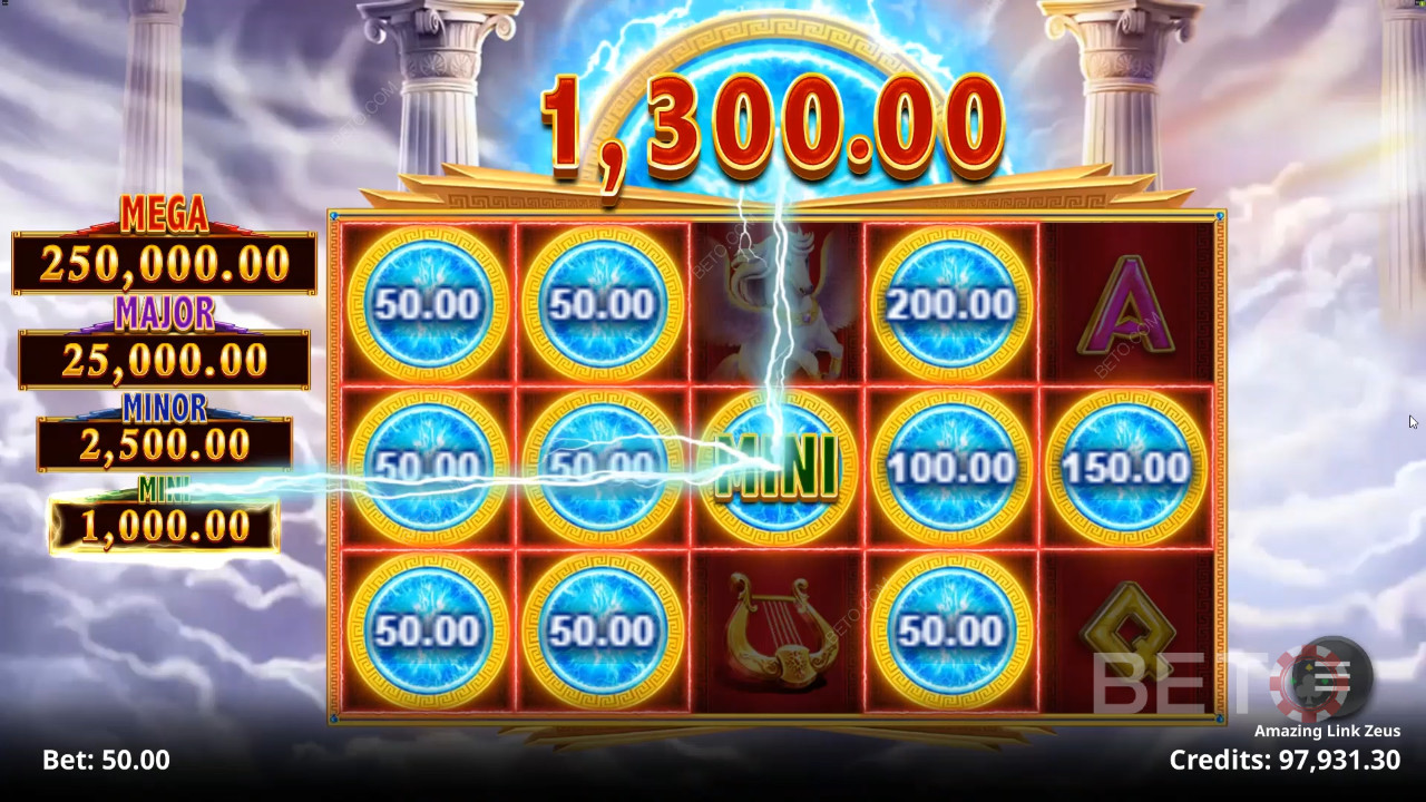 Særlige betalende symboler i Amazing Link Zeus spilleautomat