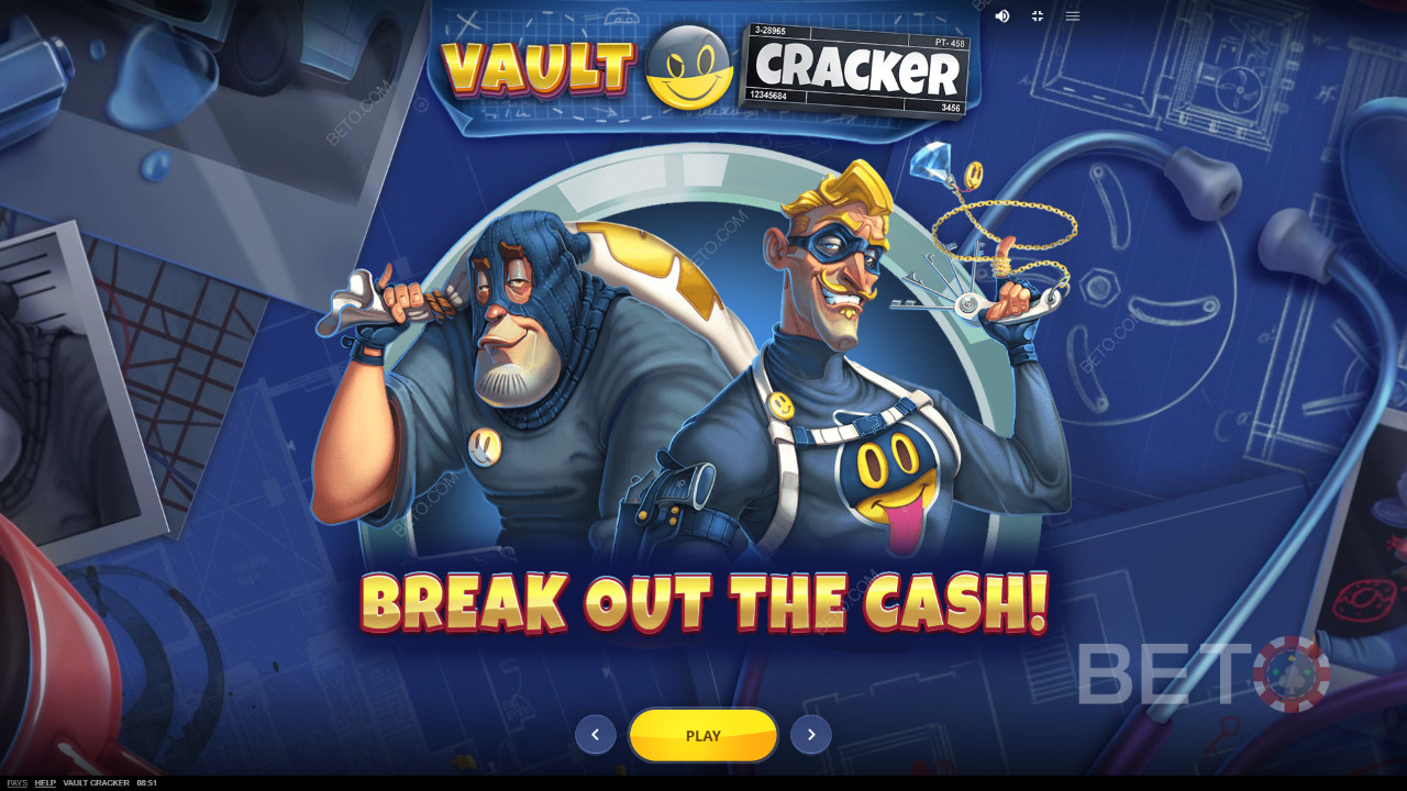 Det tegneserieagtige åbningsbillede i Vault Cracker