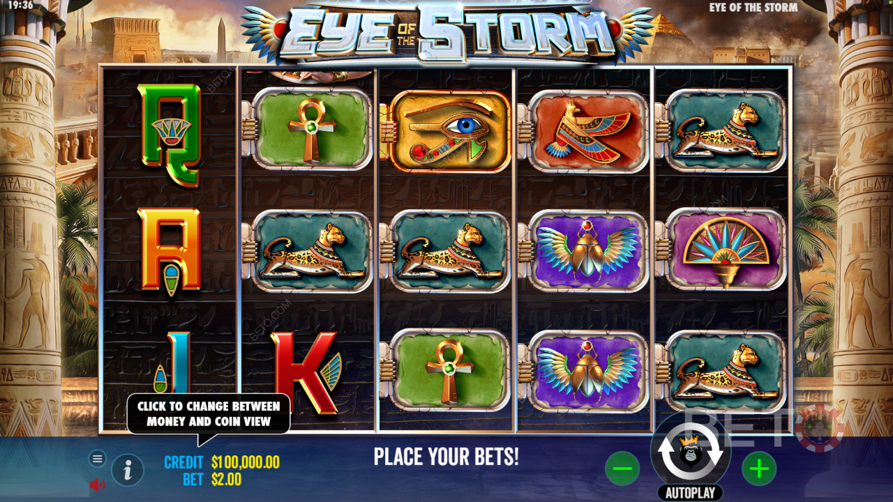 Nyd smukke symboler i Eye of the Storm spilleautomaten