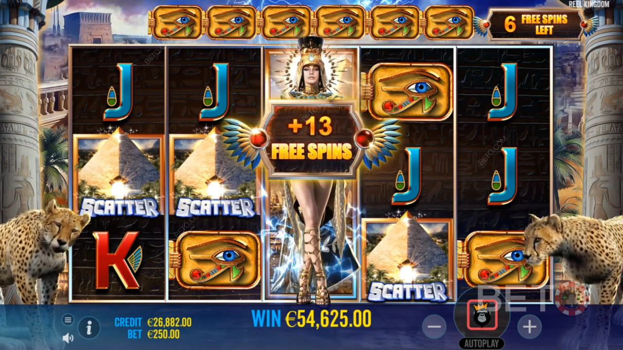 Få ekstra gratis spins med Wilds og Scatters under freespins