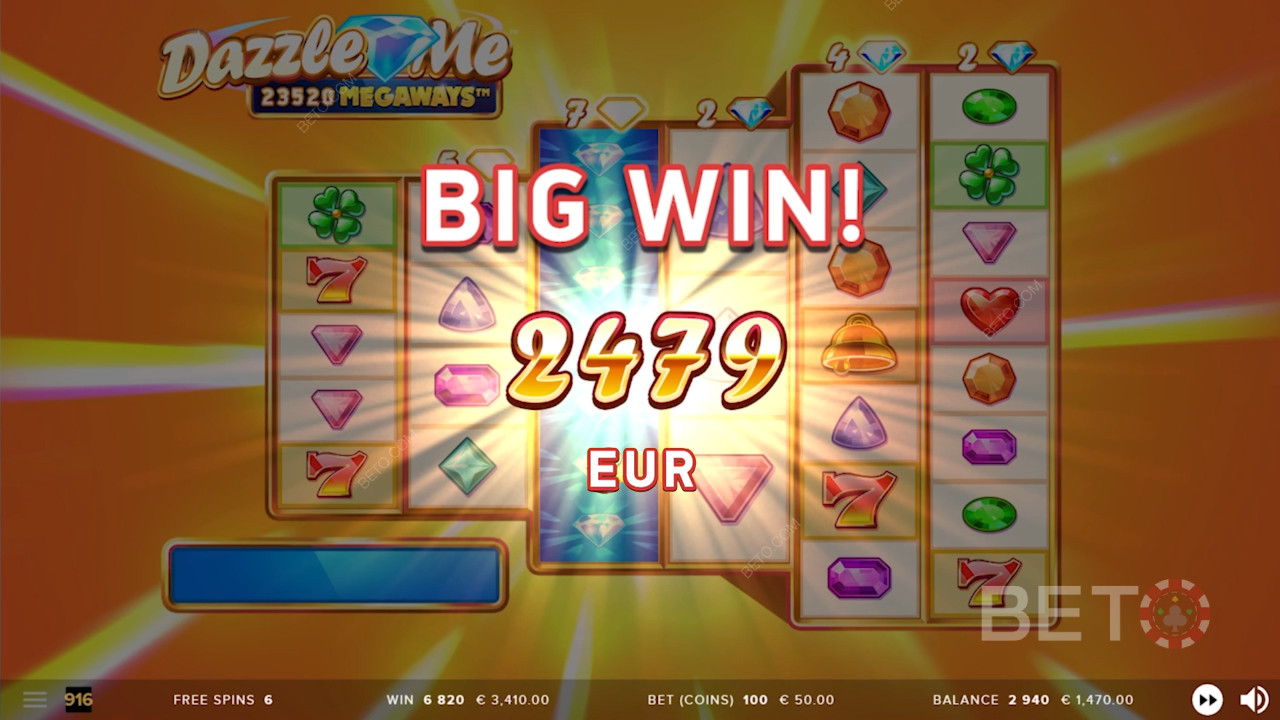 Scor en kæmpe gevinst i Dazzle Me Megaways
