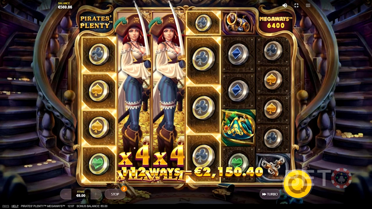 Nyd ekspanderende wilds i Pirate