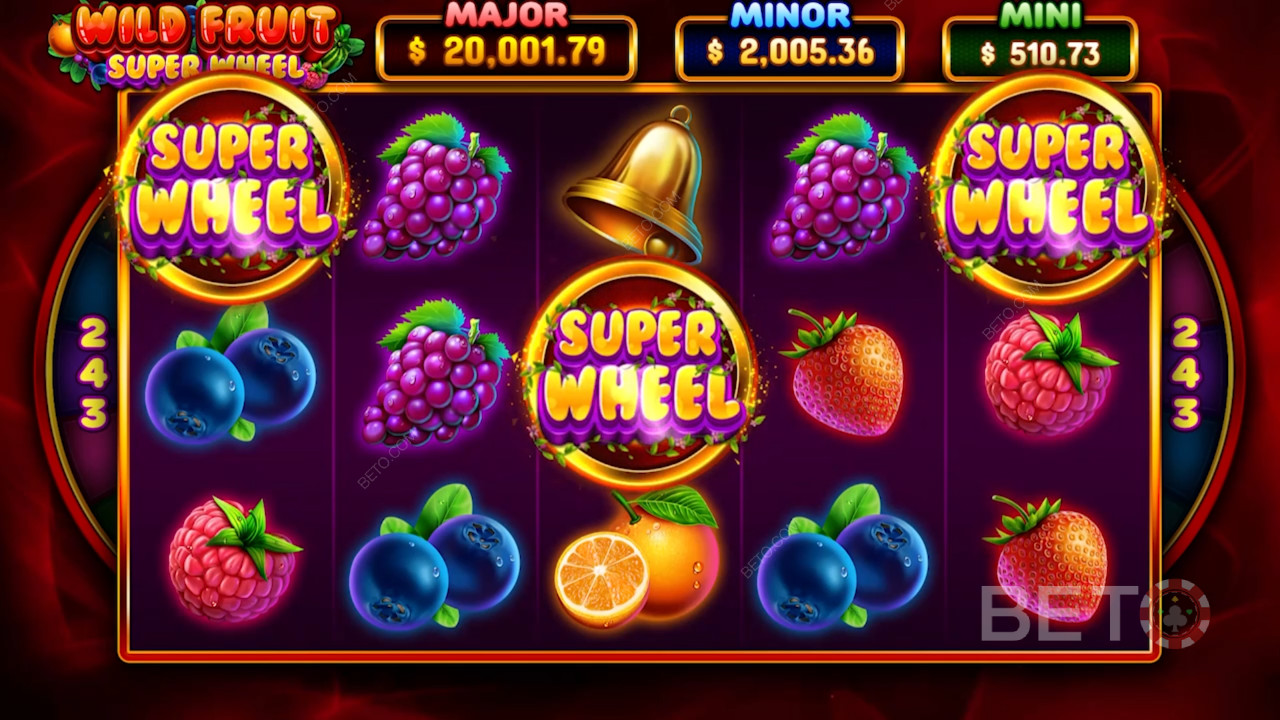Frugtfyldt Wild Fruit Super Wheel fra Pariplay