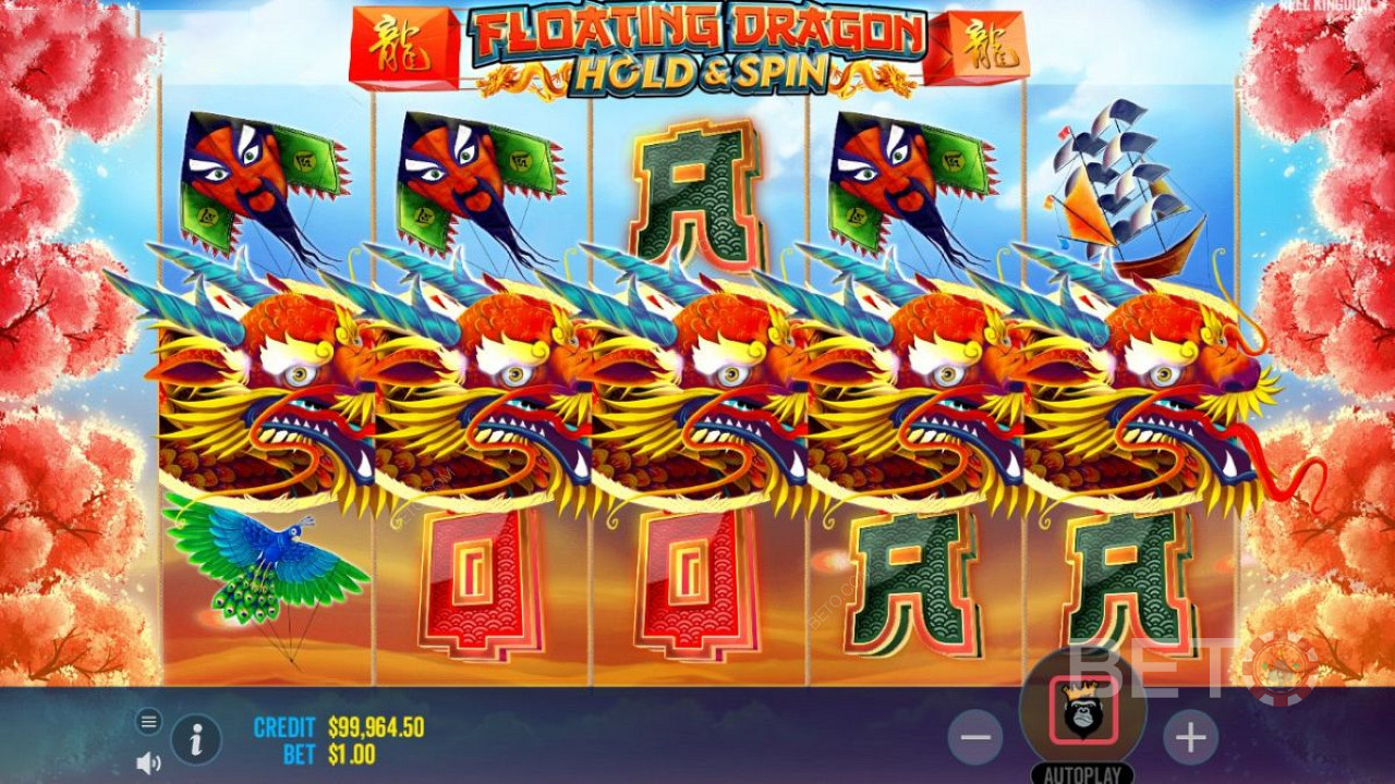 Floating Dragon er en spillemaskine fra Reel Kingdom med 5 hjul, 3 rækker og 10 betalingslinjer