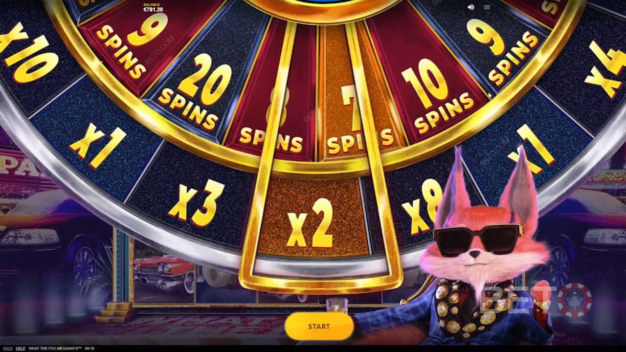 Gratis spins bonushjul i What The Fox Megaways