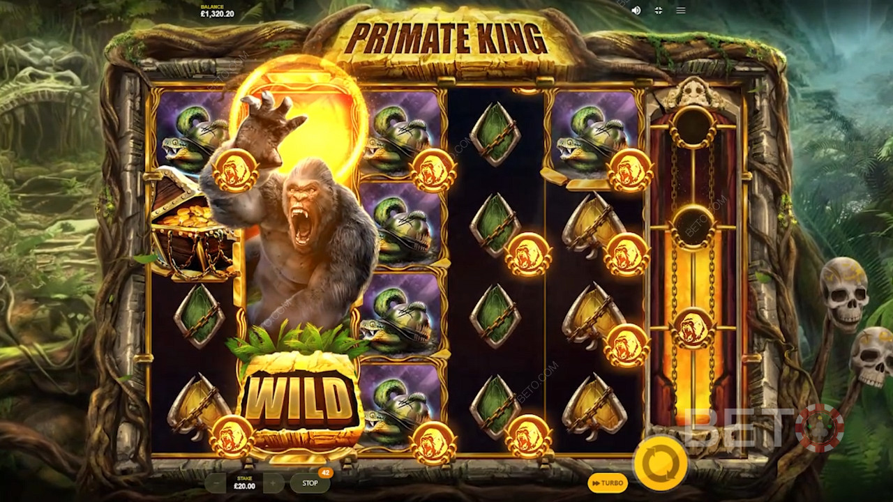  Primate King fra Red Tiger Gaming er spækket med forskellige bonus features