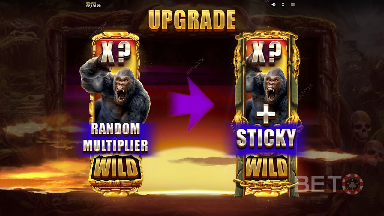 Opgrader til klæbrige wilds i Primate King