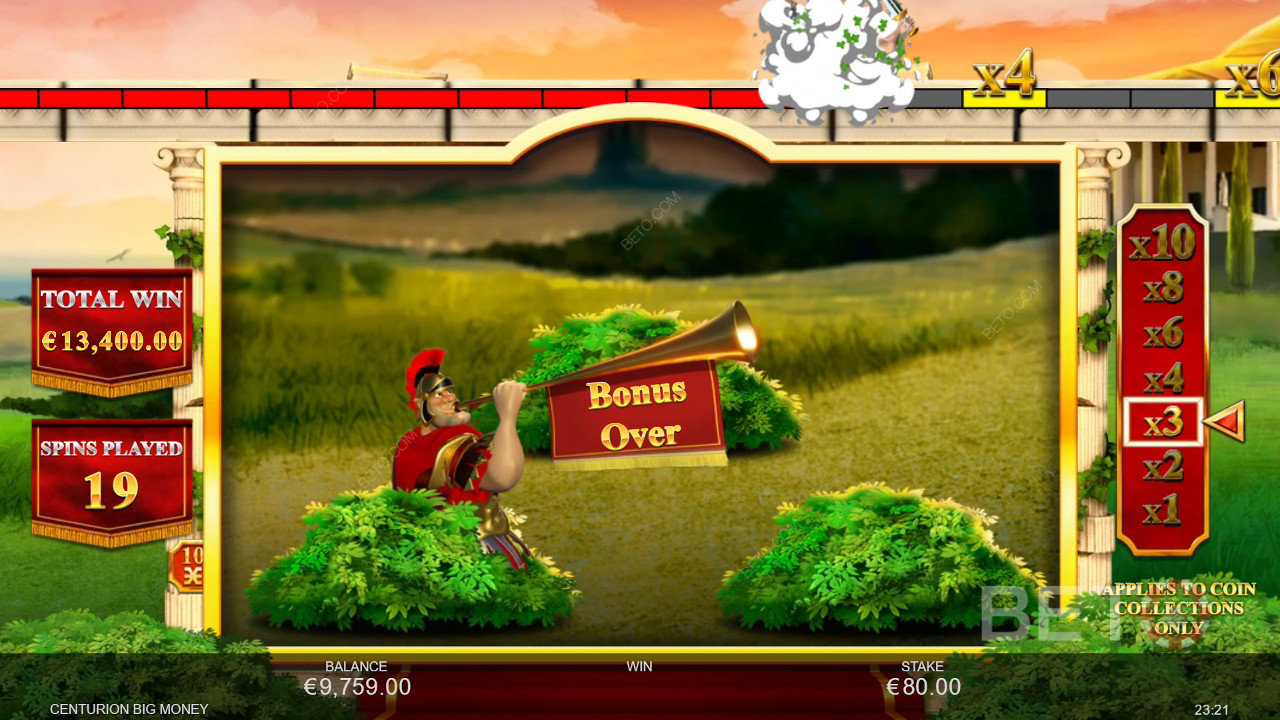 Bonusfunktioner i Centurion Big Money fra Inspired Gaming