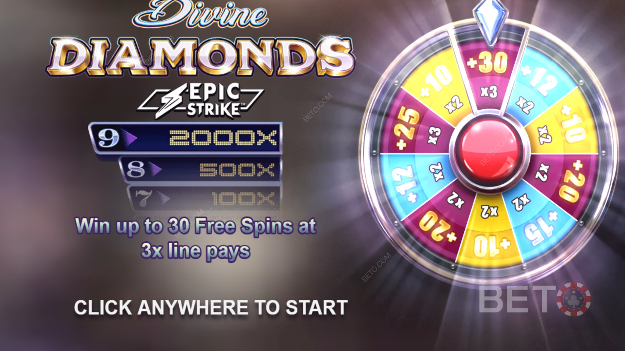 Gratis spins bonushjul i Divine Diamonds