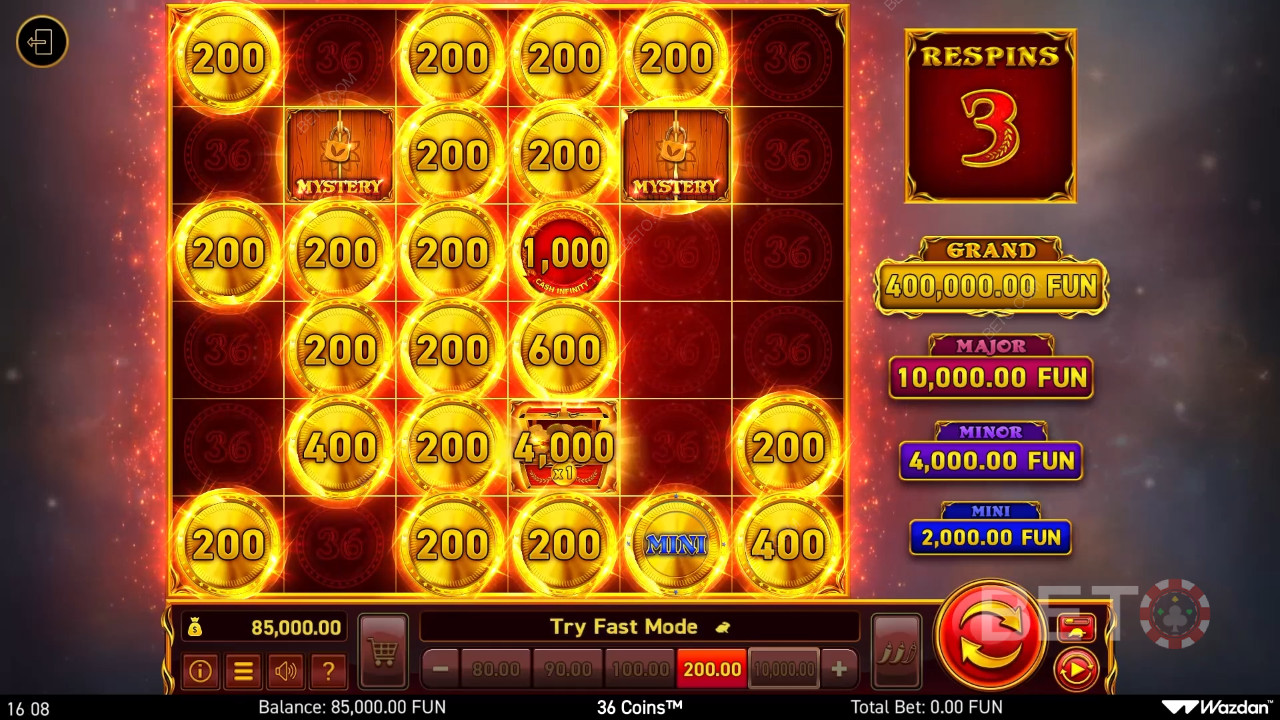 Sådan spiller du 36 Coins fra Wazdan