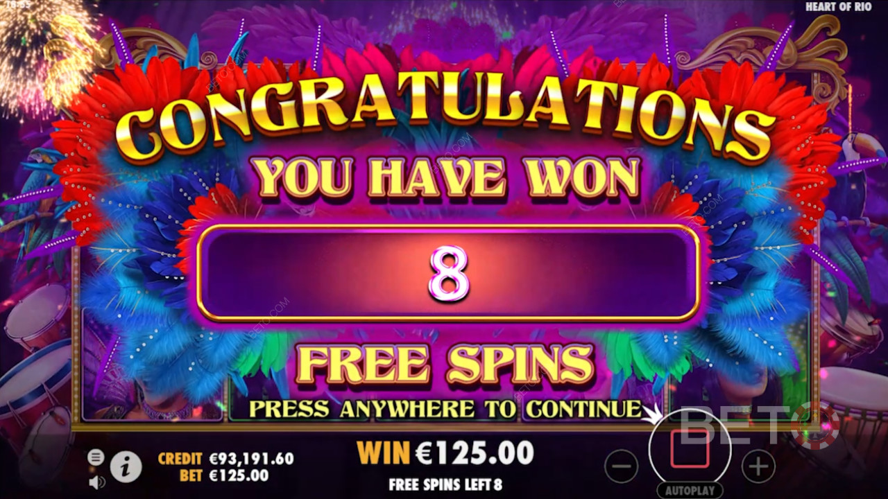 Vind gratis spins i Heart of Rio