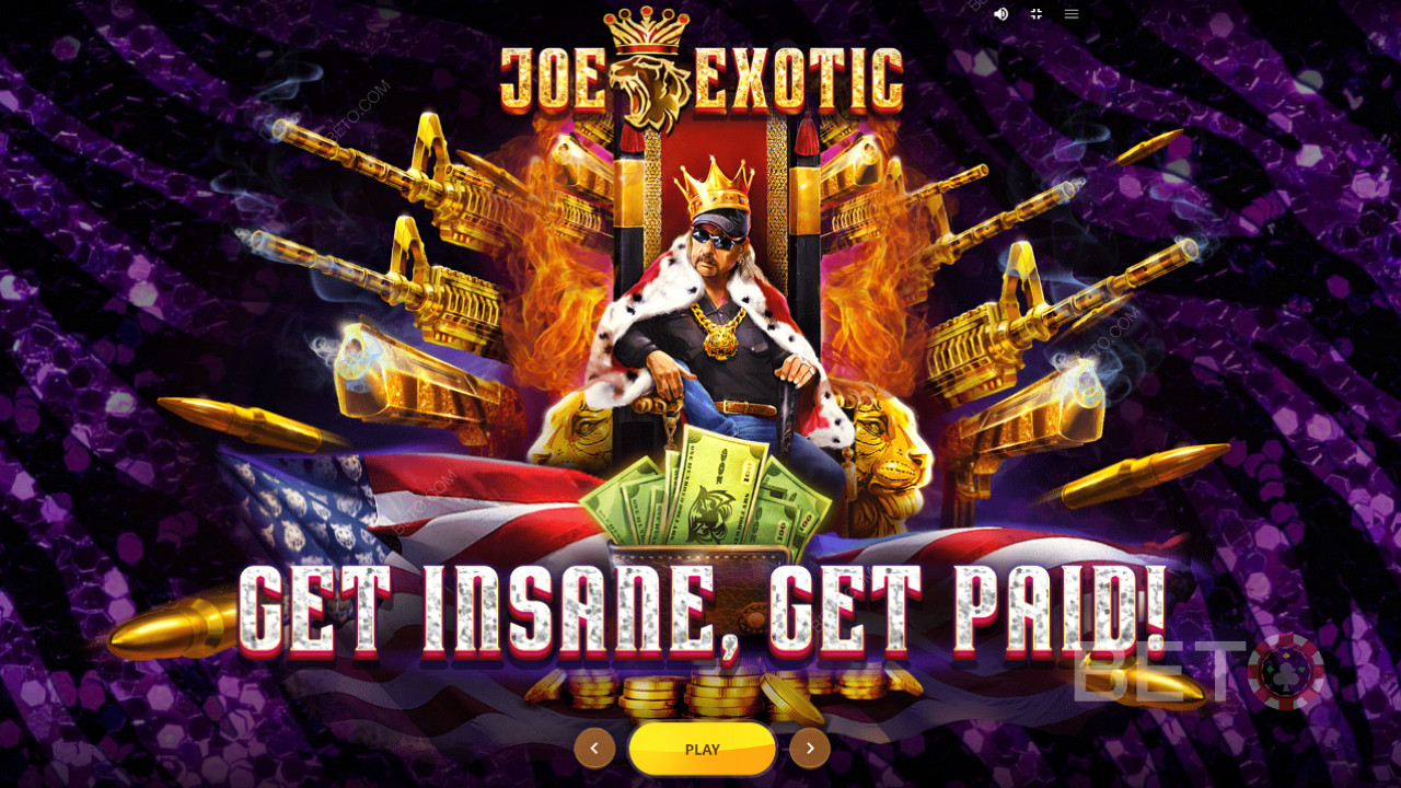 Spillemaskine og startskærm for den populære Netflix serie - Tiger King - Joe Exotic