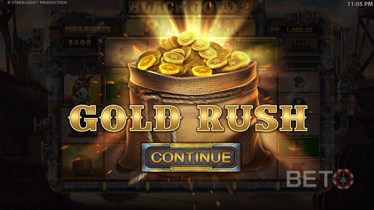 7 forskellige bonus-modifikatorer kan udløses i Gold Rush-funktionen